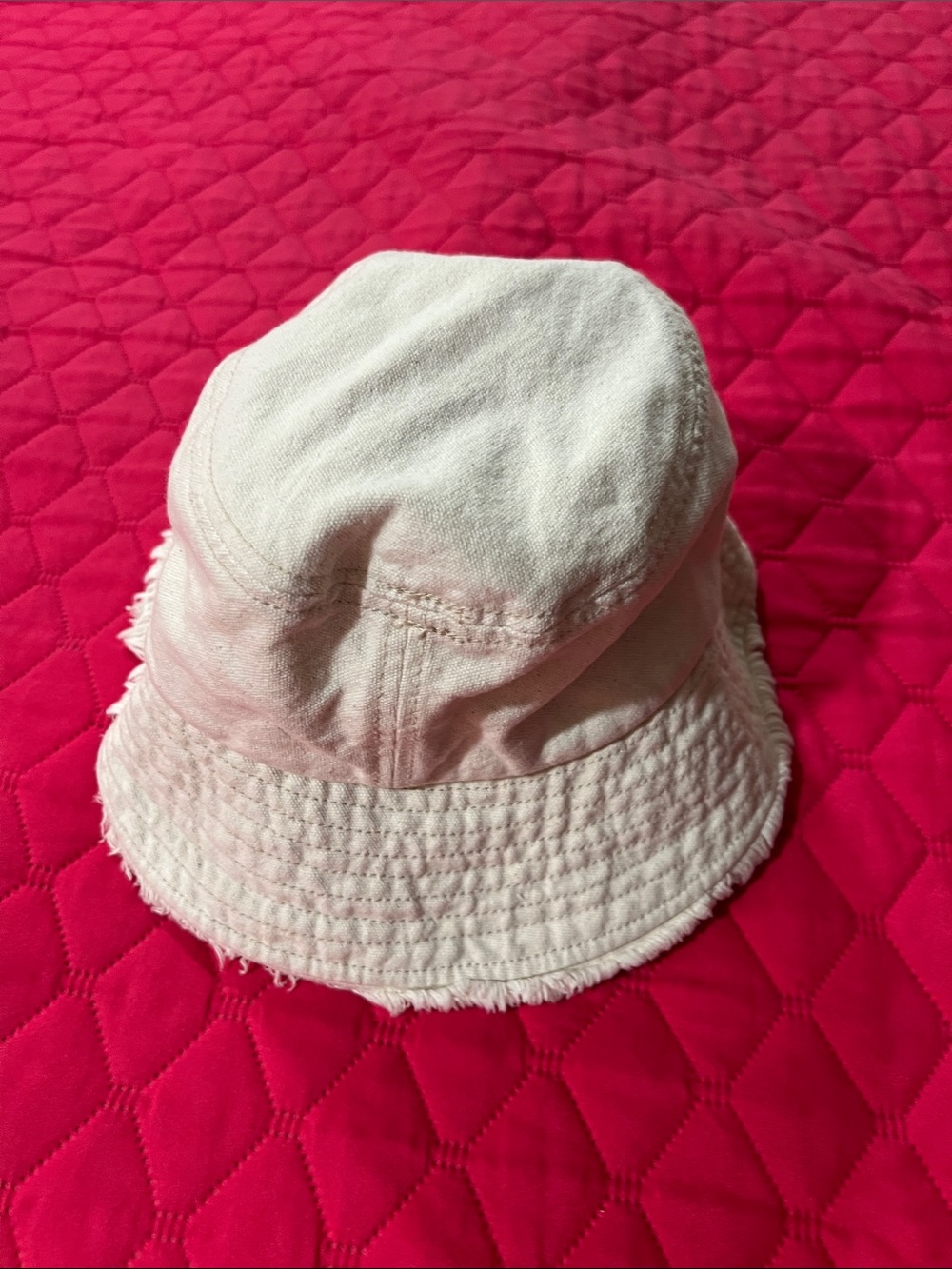 Billabong Cream Frayed Bucket Hat Unisex